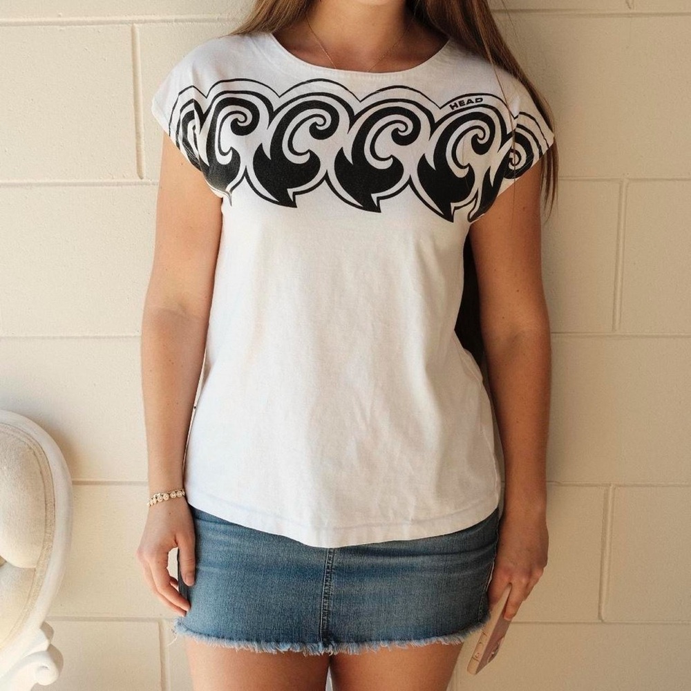 Head Black and White Swirl Tee